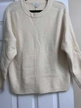 On 34th Ribbed Knit Sweater Size L Cream